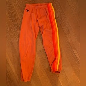 aviator nation 5 stripe sweatpants, neon XS